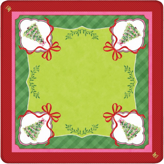 Watercolor Christmas Tree Mahjong Mat