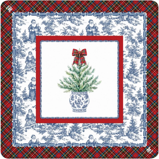 Tartan Toile Noël Mahjong Mat