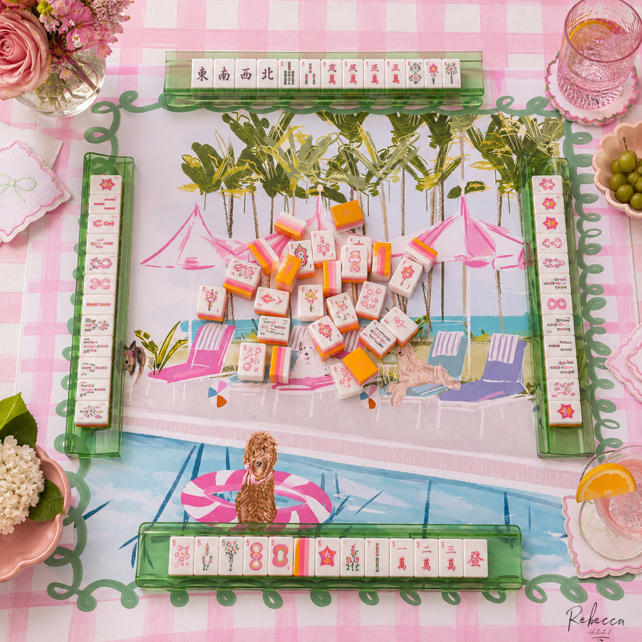 Pool Pawty Mahjong Mat