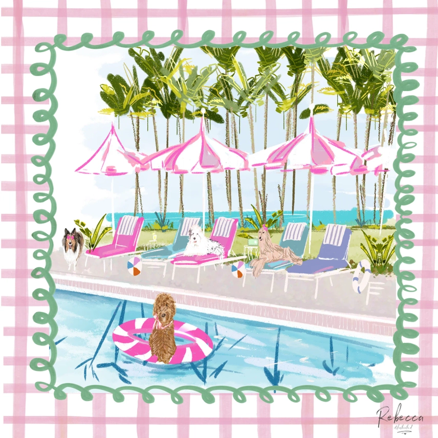 Pool Pawty Mahjong Mat