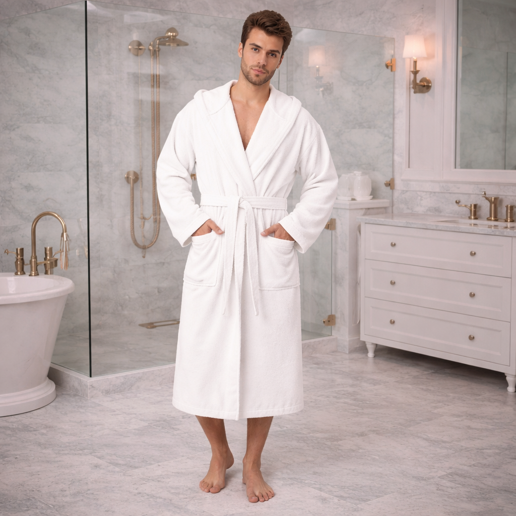 Hooded Terrycloth Bathrobe for Men