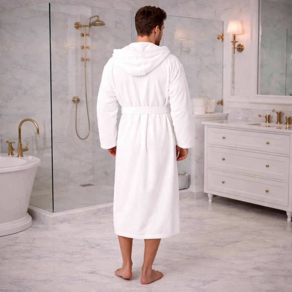 Hooded Terrycloth Bathrobe for Men
