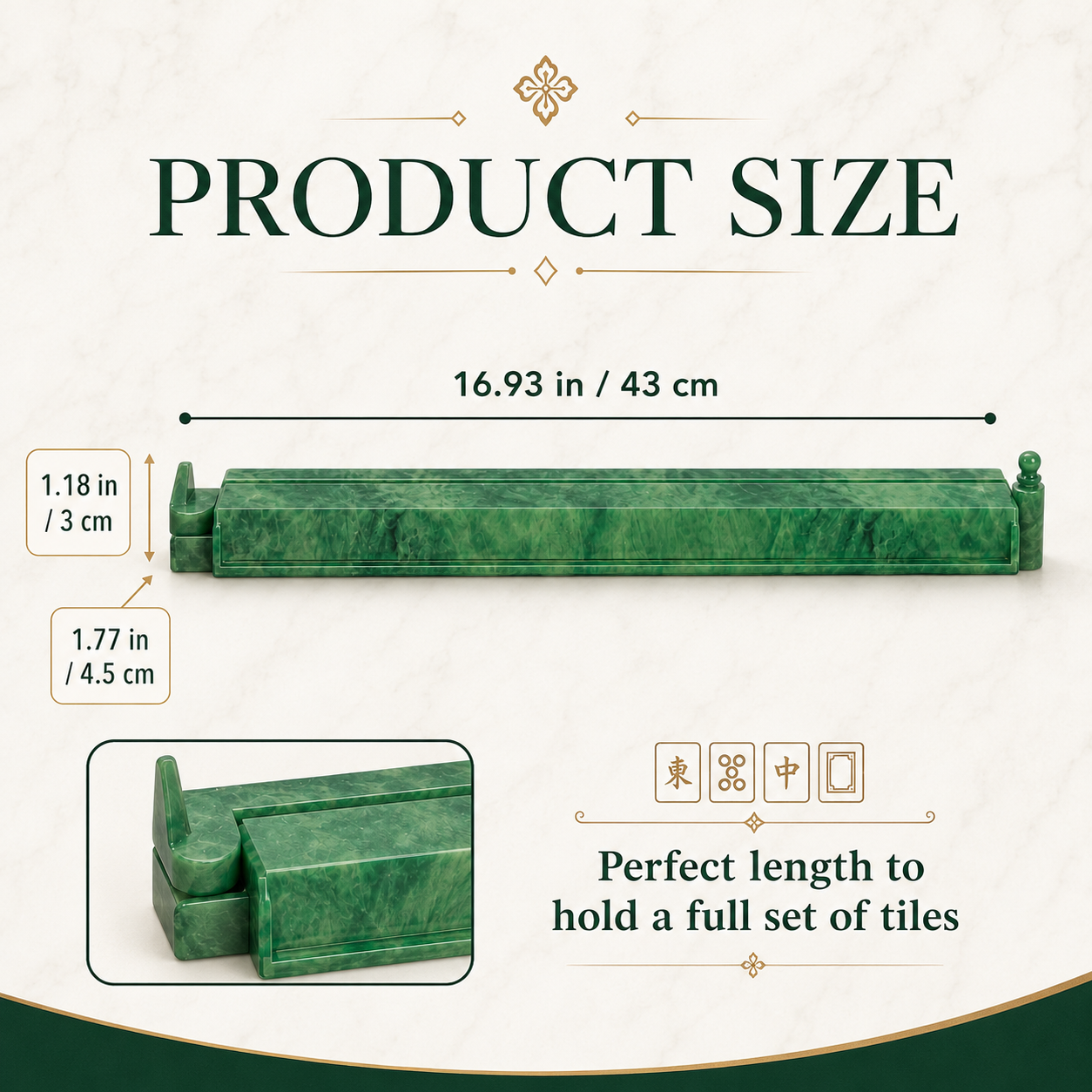 Green Marble Rack & Pusher Mahjong Rack Set of 4