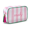 Mahjong Tile Storage Bag Pink and White Stripe with Tassle