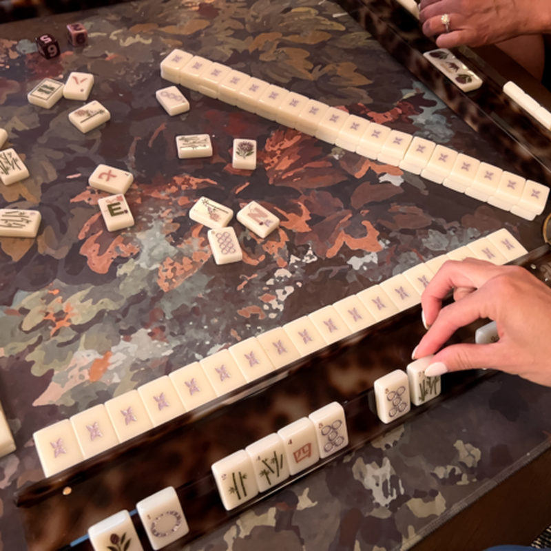 Brownstone Bloom Mahjong Mat — alternate view