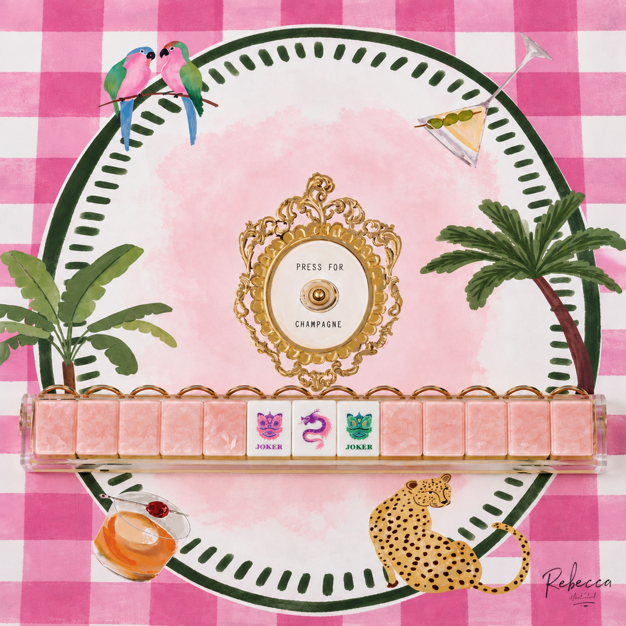 Garden Party Blush Mahjong Tile Set