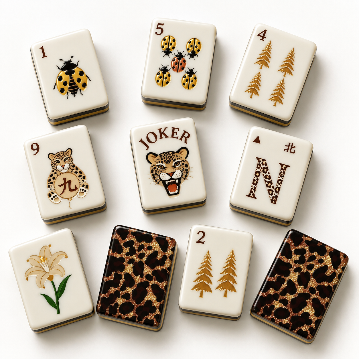 Leopard American Mahjong Tile Set