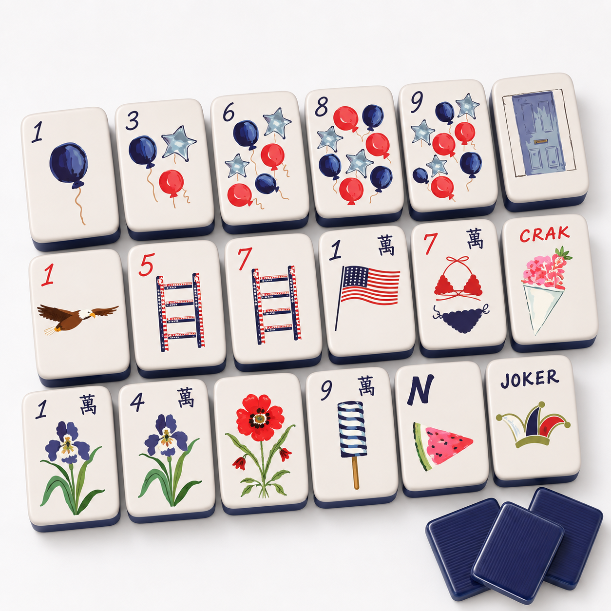 American Mahjong Set | Summer Fun Colorful Tiles