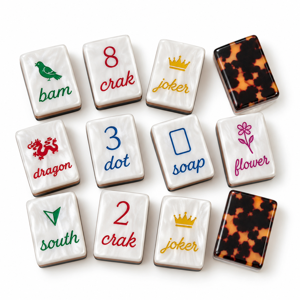 Tortoiseshell Basics Mahjong Tiles