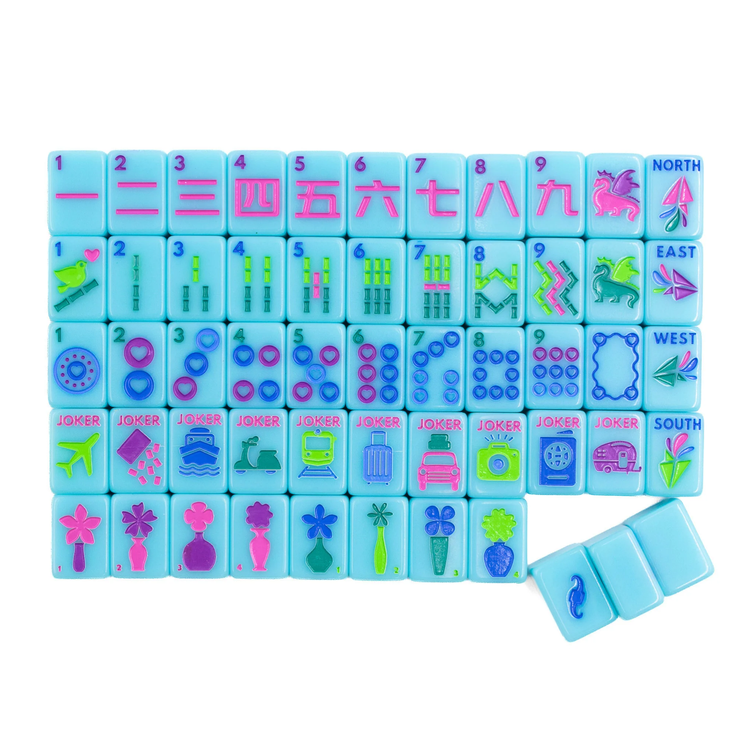 "Go Anywhere" Travel Mahjong Tiles - Blue