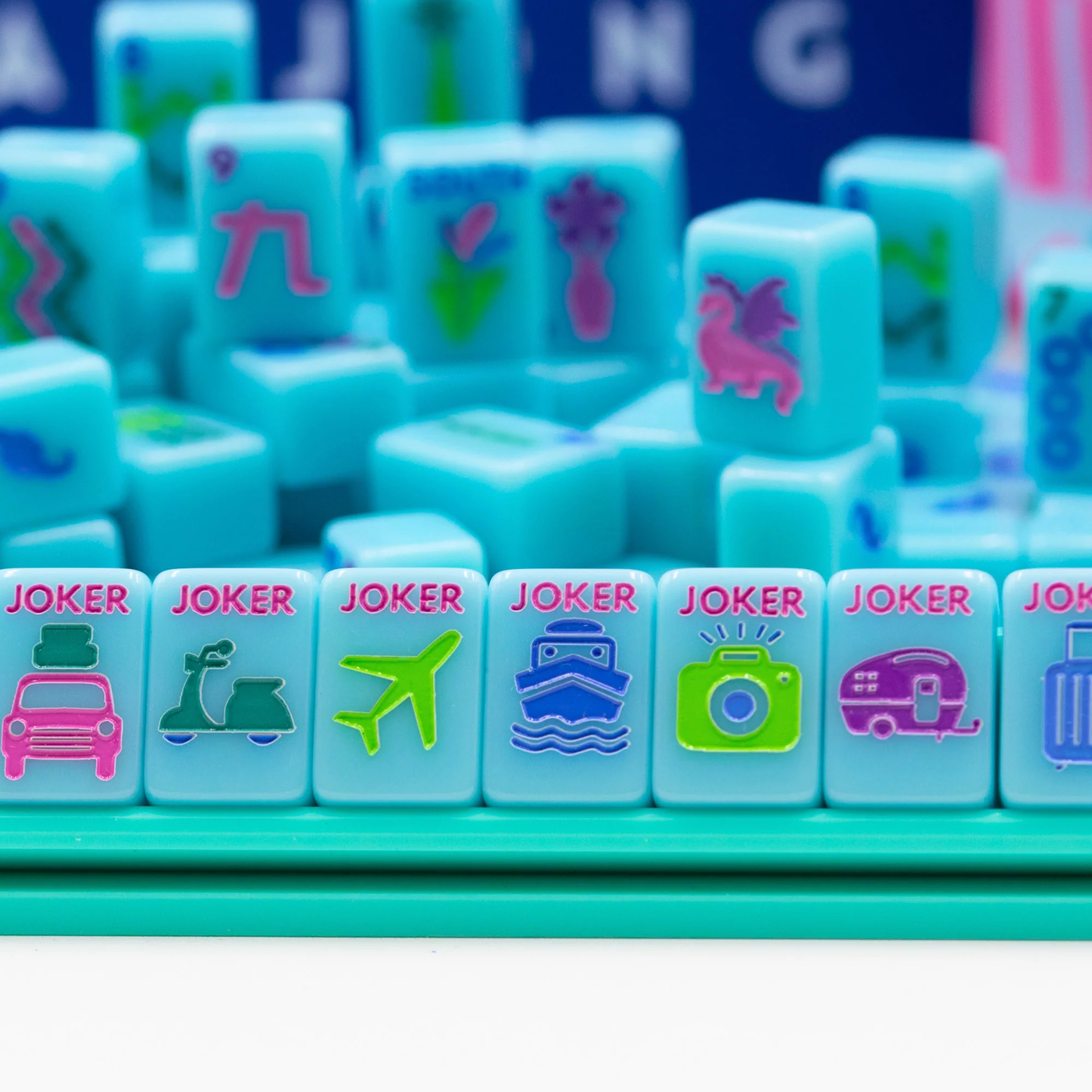 "Go Anywhere" Travel Mahjong Tiles - Blue