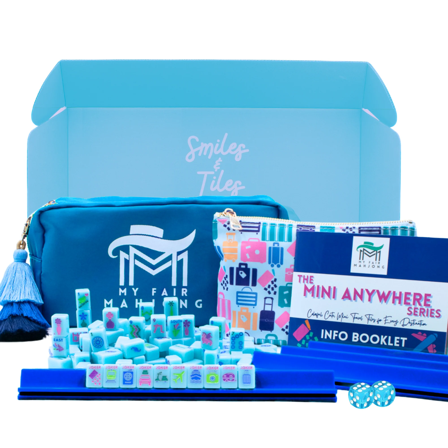 "Go Anywhere" Travel Mahjong Tiles - Blue
