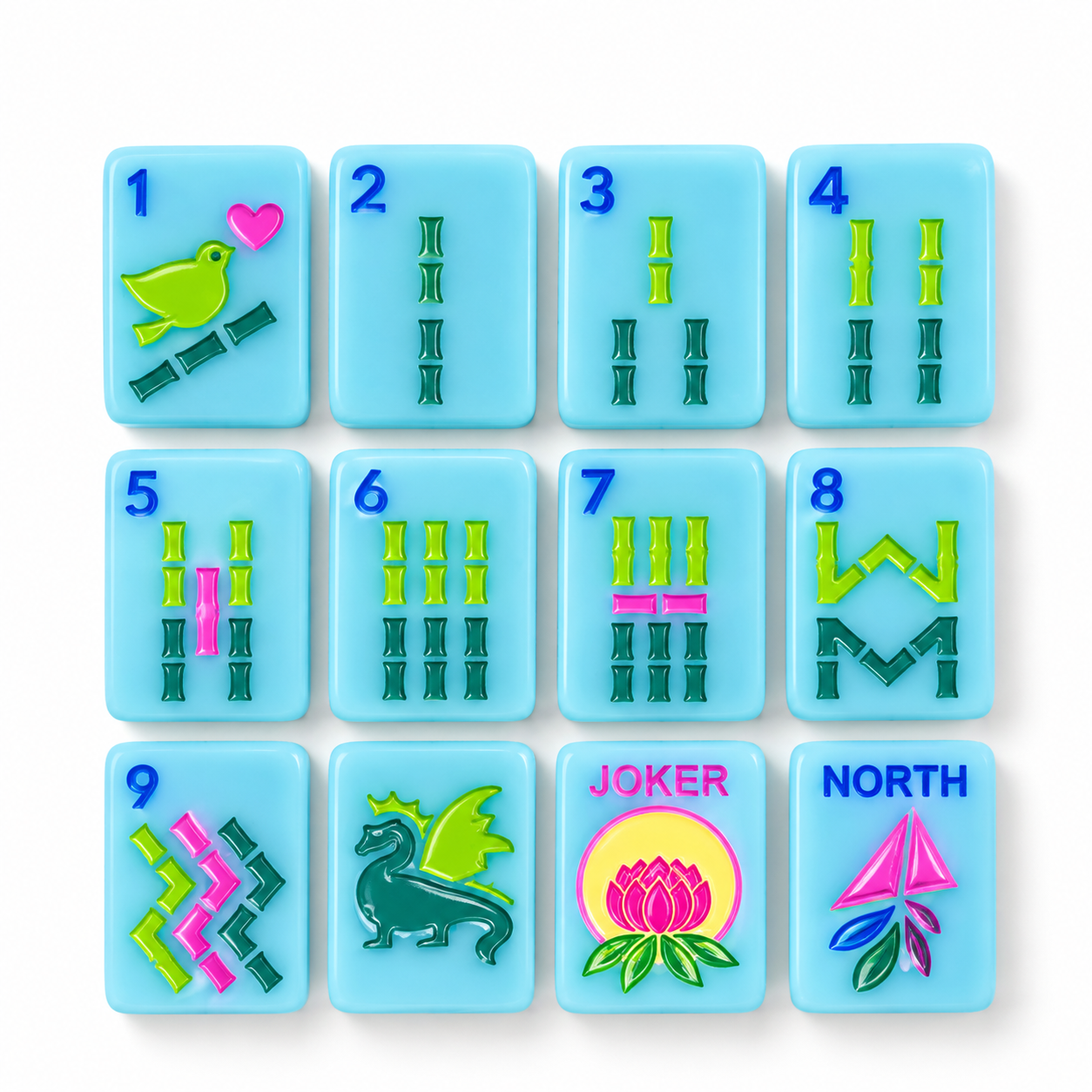 "Go Anywhere" Travel Mahjong Tiles - Blue