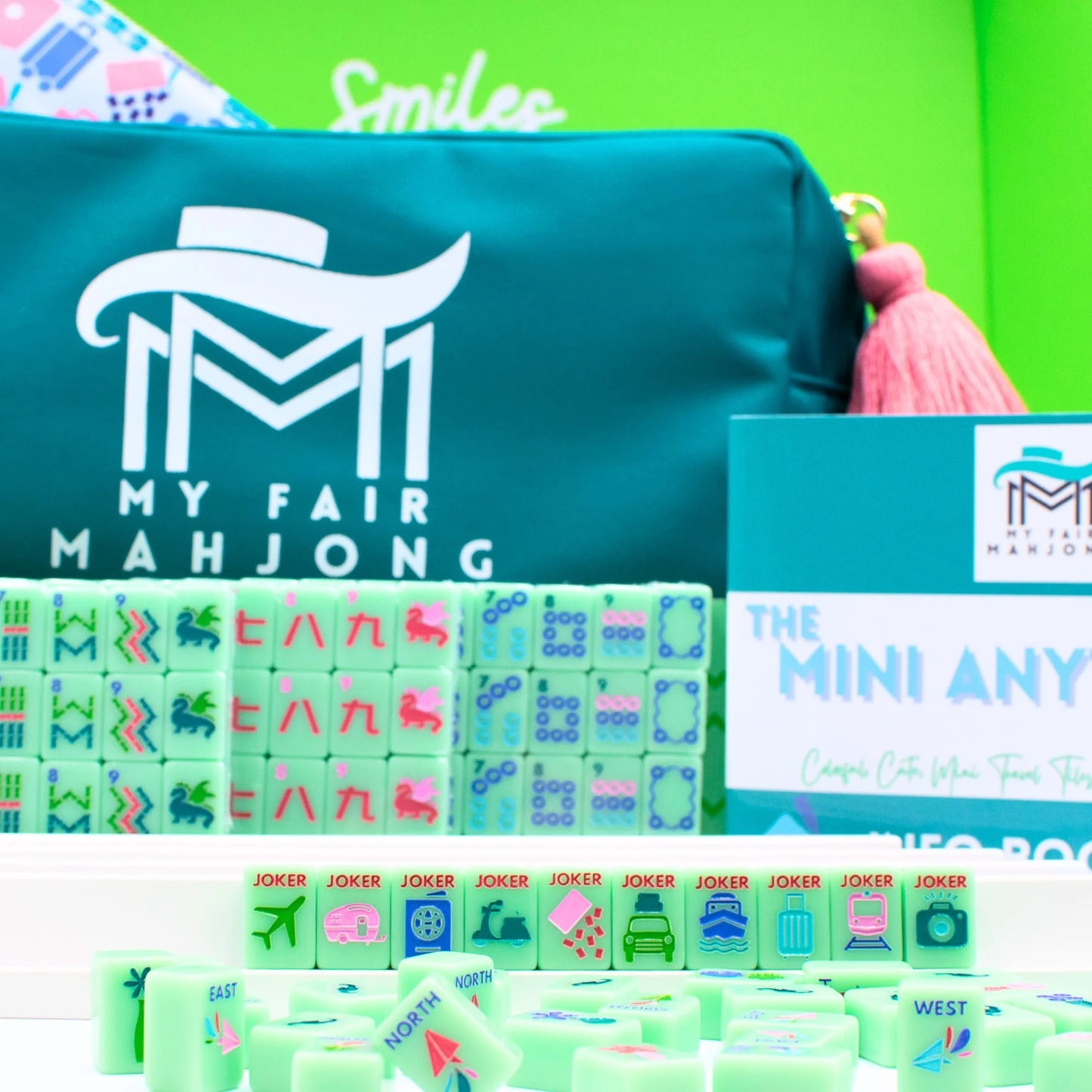 "Go Anywhere" Travel Mahjong Tiles - Green