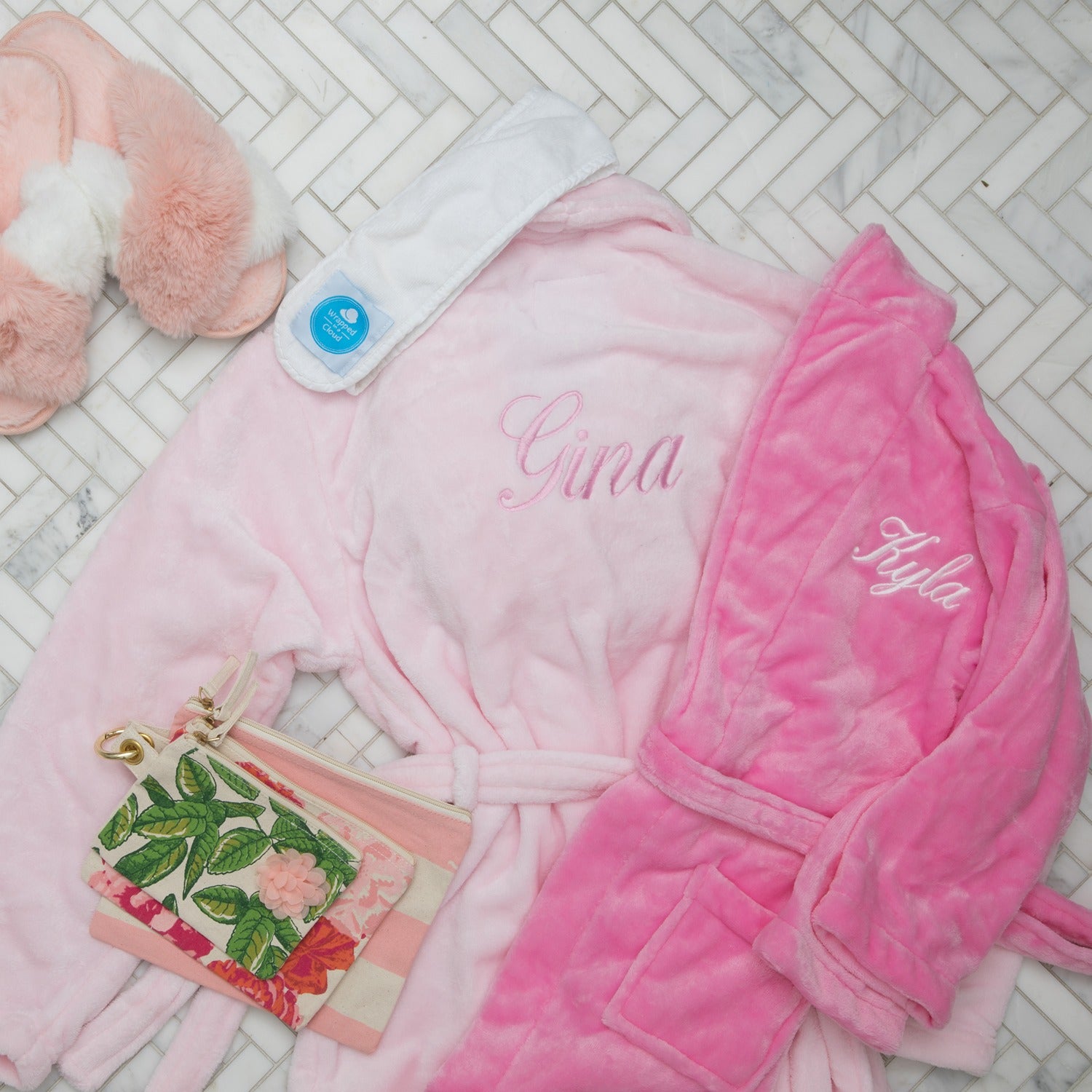 personalised ladies dressing gown Wrapped In A Cloud Women's Robes for the Bride