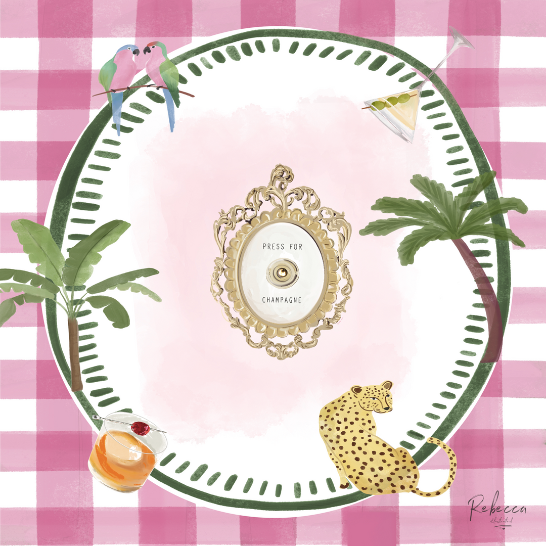 Faire-Reb Ill-Mat Pink Gingham Mat