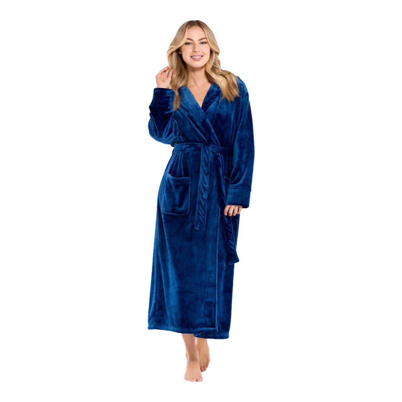 Hooded Plush Bathrobe for Women