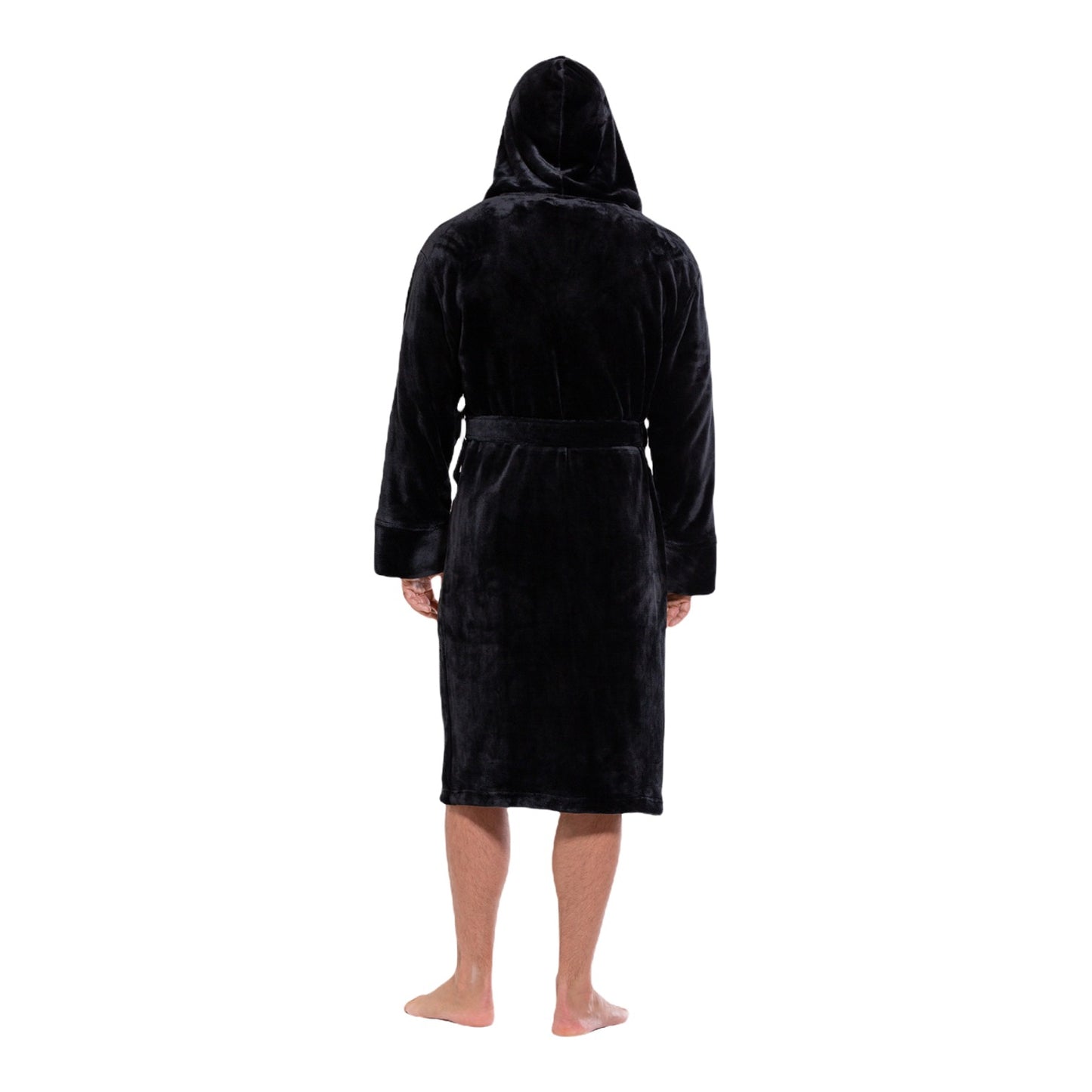 Hooded Plush Bathrobe for Men