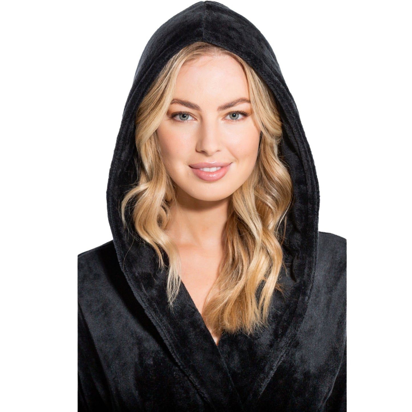 Hooded Plush Bathrobe for Women