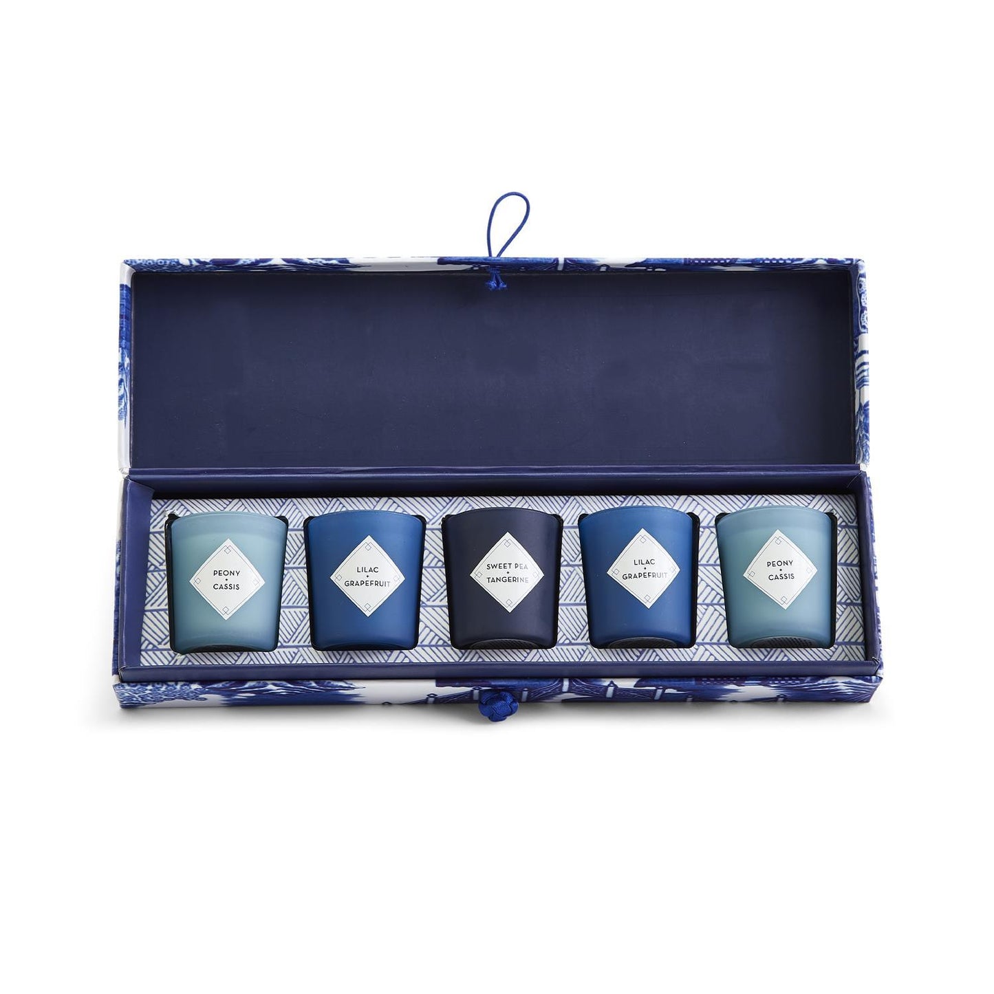 Blue Willow Set of 5 Scented Candles in Gift Box